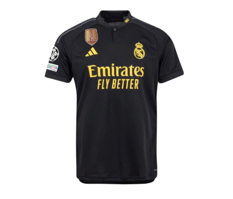 Real Madrid III Shirt with Patch Champions League + CWC 23/24 - Black and Yellow