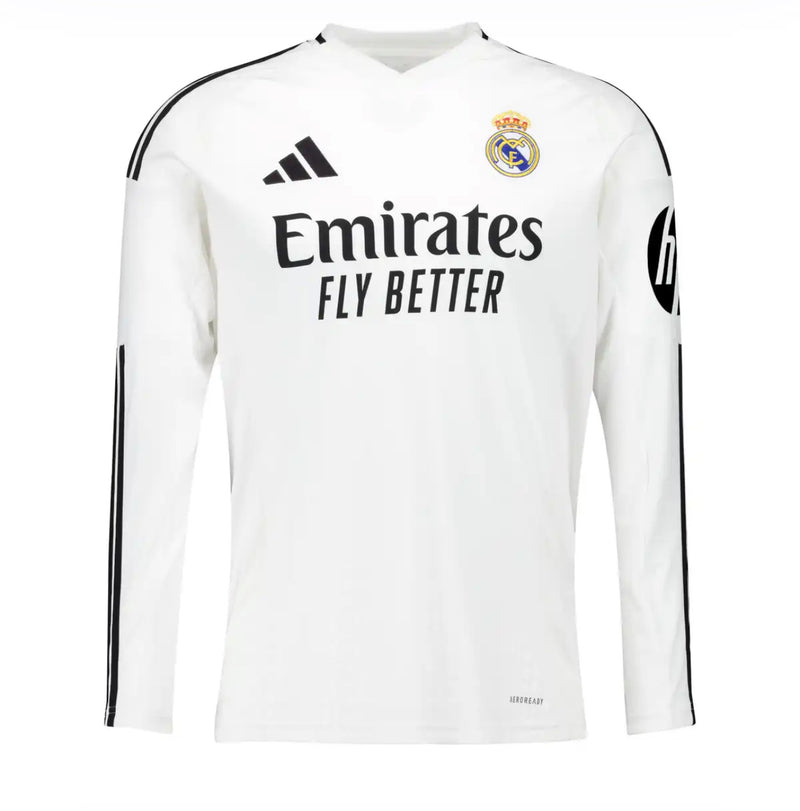 Real Madrid I 24/25 Long Sleeve Shirt - White with HP Sponsorship