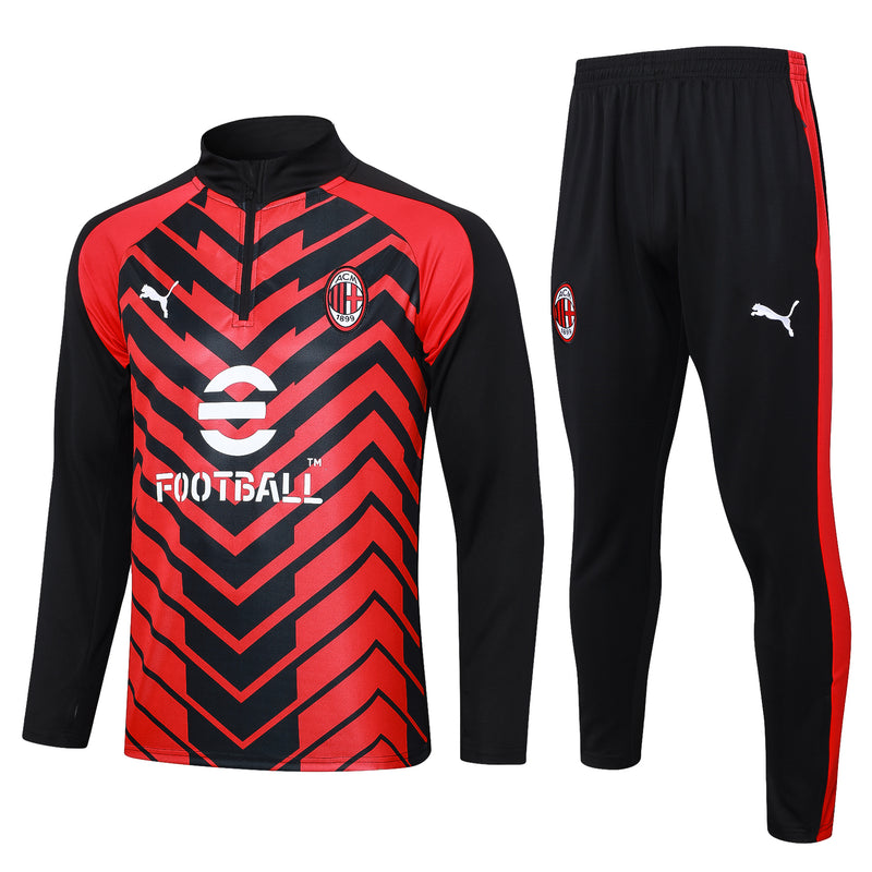 AC Milan 23/24 Tracksuit Black With Zipper
