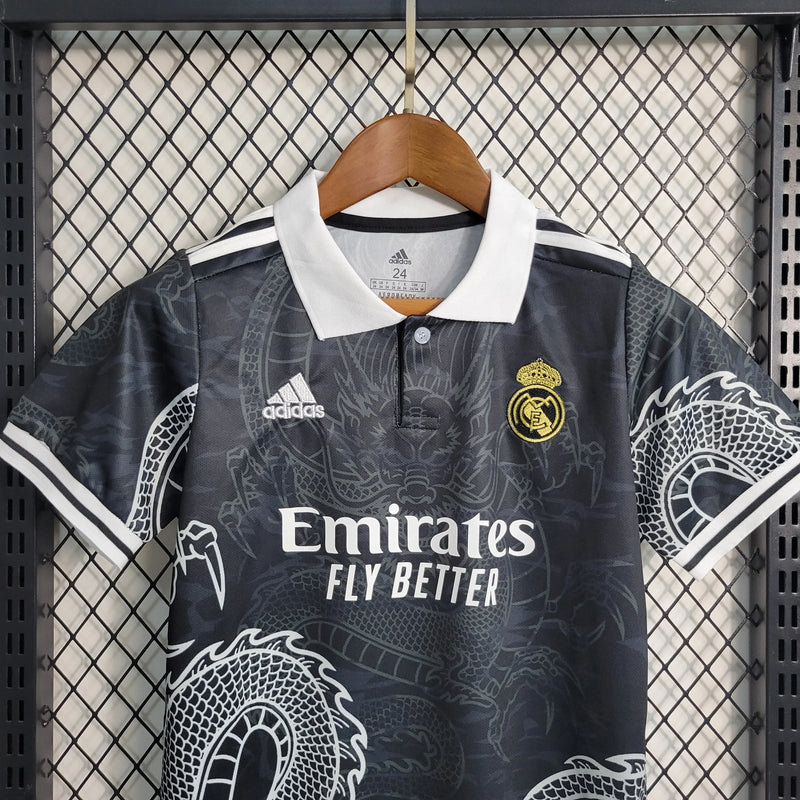 Real Madrid Dragon Edition 23/24 Children's Kit - Black