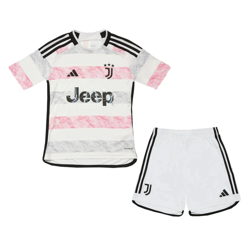Kit Enfant Juventus II 23/24 - Noir, Blanc et Rose