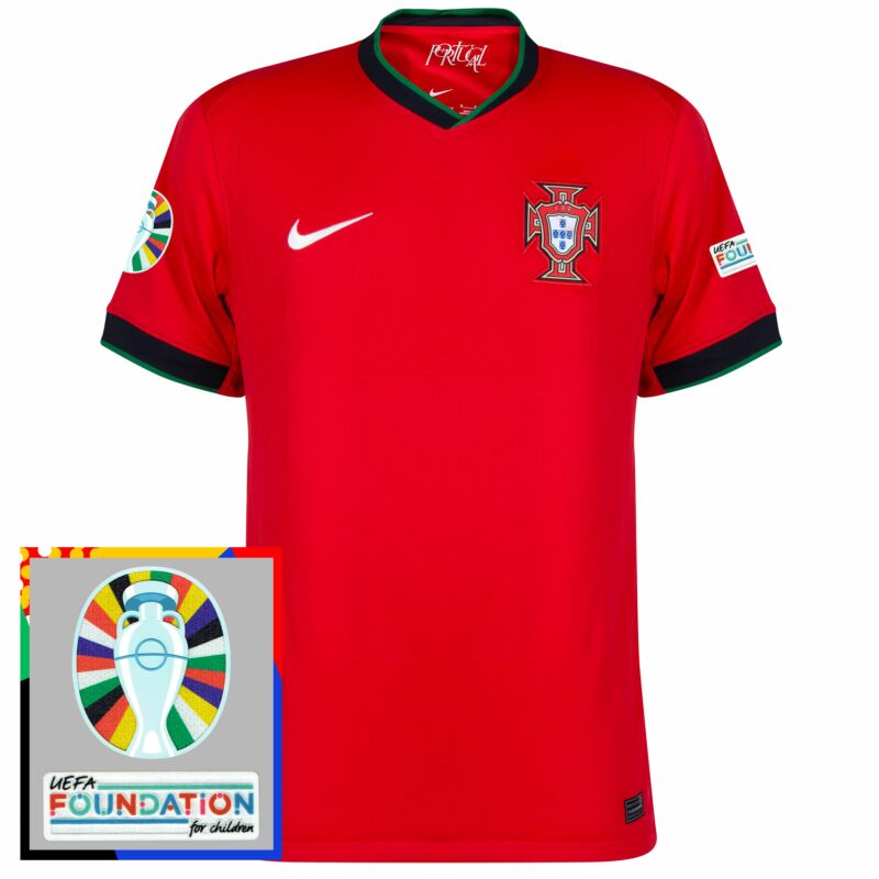 Maillot de l'équipe du Portugal à domicile 24/25 [avec ensemble de patchs de qualification pour l'Euro 2024] - Rouge