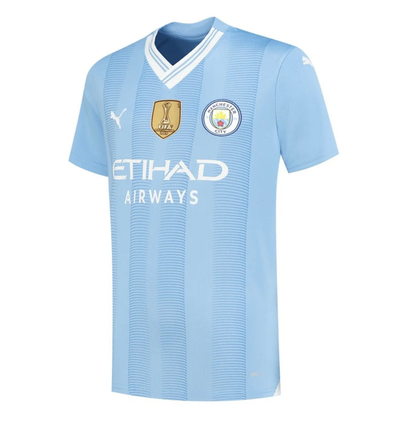 Manchester City Home 23/24 Jersey with Patch - Blue and White