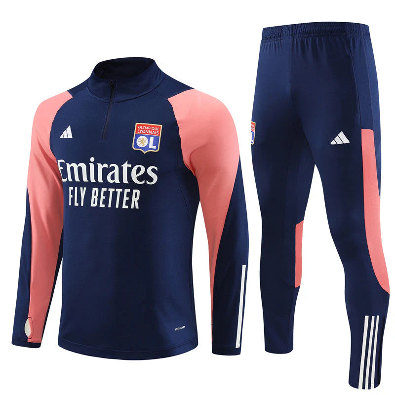 Olympique Lyon 23/24 Tracksuit - Blue and pink