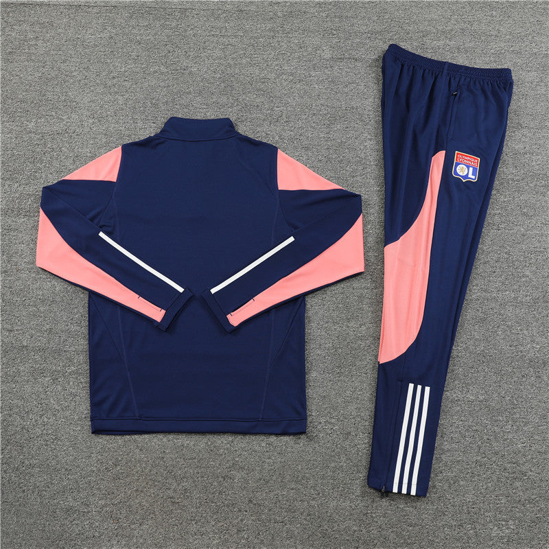 Olympique Lyon 23/24 Tracksuit - Blue and pink