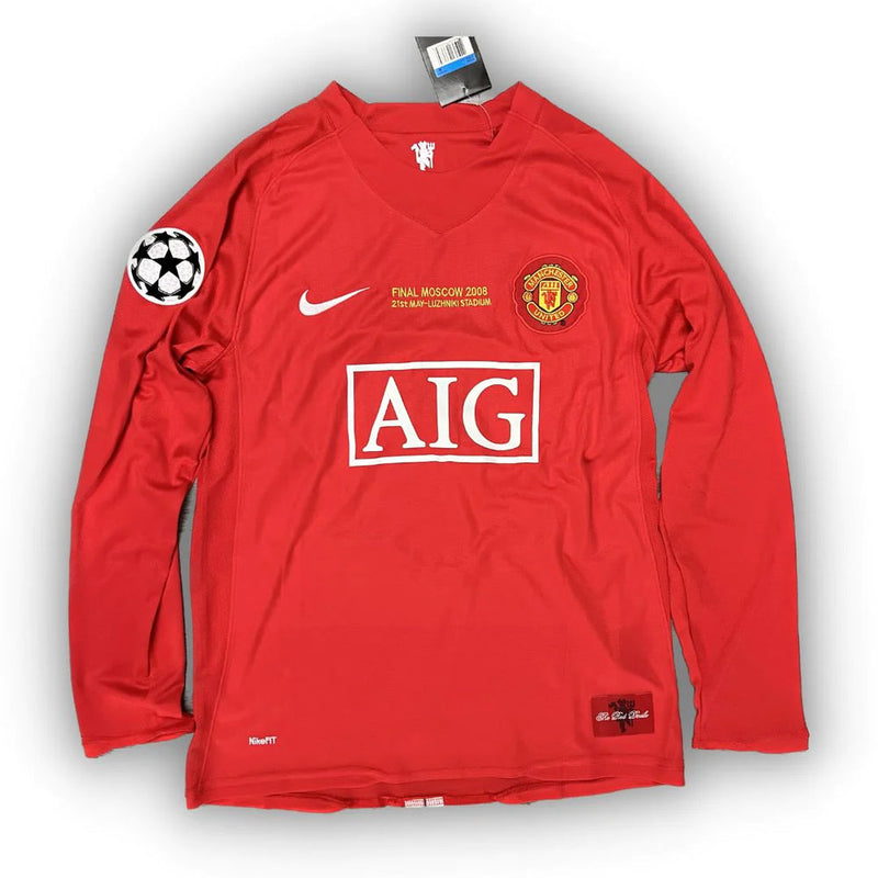Camisola Manga Longa Manchester United 2007/2008 - Vermelho