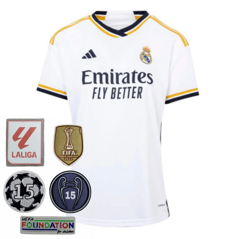 Maillot Real Madrid I [Avec Patchs Champions Champions] 23/24 - Blanc