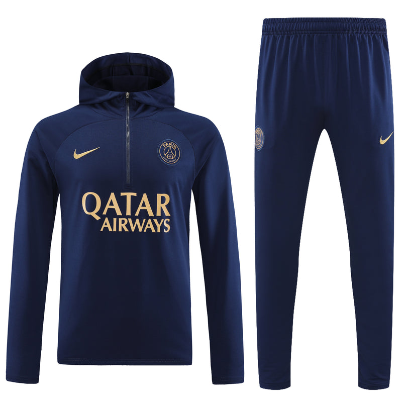 PSG 23/24 Tracksuit - Blue With Hood