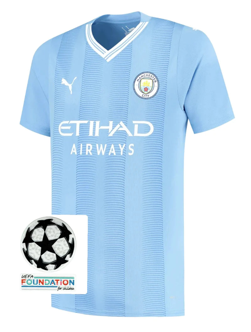 Manchester City I jersey with PATCH 23/24 - Blue and White