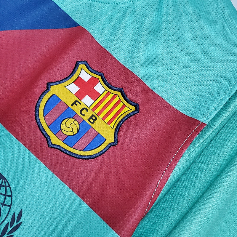 Barcelona Away 10/11 Jersey - Blue and Green