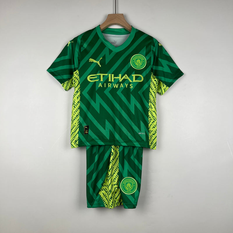 Kit Infantil Manchester City Guarda Redes 23/24 - Verde