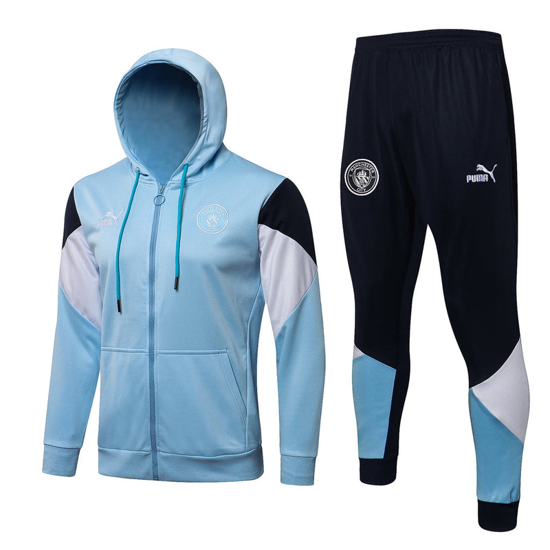 Manchester City 21/22 Tracksuit Blue With Hood