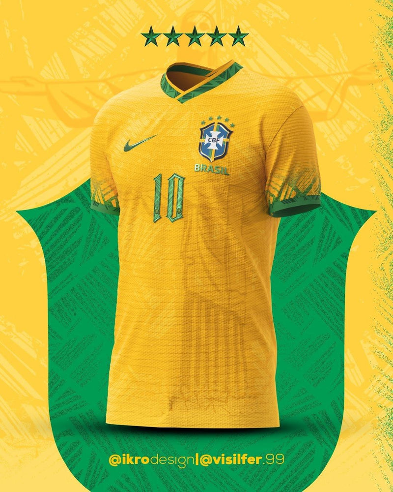 Camisola Conceito Seleção Brasil [Rio] 2022 - Amarela - por @ikrodesign e @visilfer.99