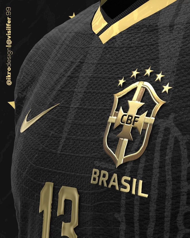 Camisola Conceito Seleção Brasil [Nordeste] 2022 - Preto - por @ikrodesign