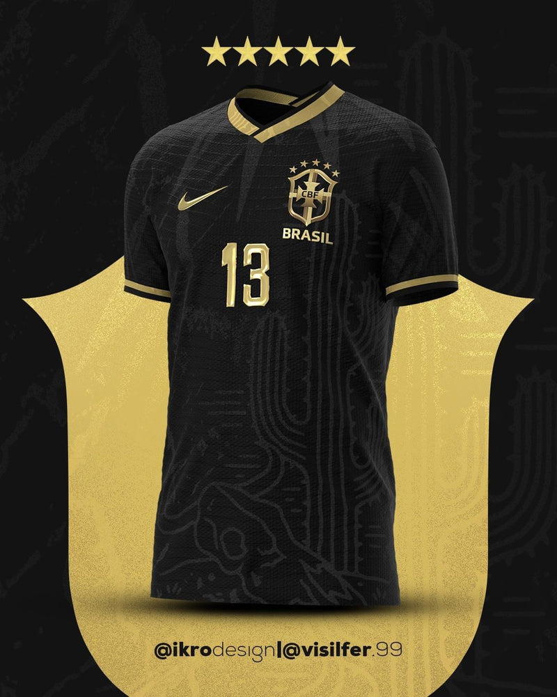 Maillot Concept Brésil [Nordeste] 2022 Équipe Nationale - Noir - par @ikrodesign