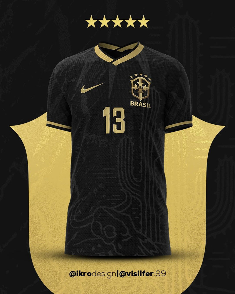 Camisola Conceito Seleção Brasil [Nordeste] 2022 - Preto - por @ikrodesign