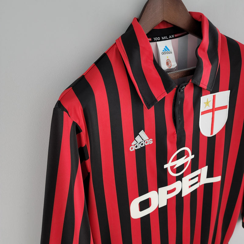 AC Milan 1999/2000 Long Sleeve Shirt - Black and Red