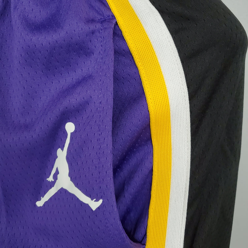 Shorts Los Angeles Lakers Purple Black Side NBA