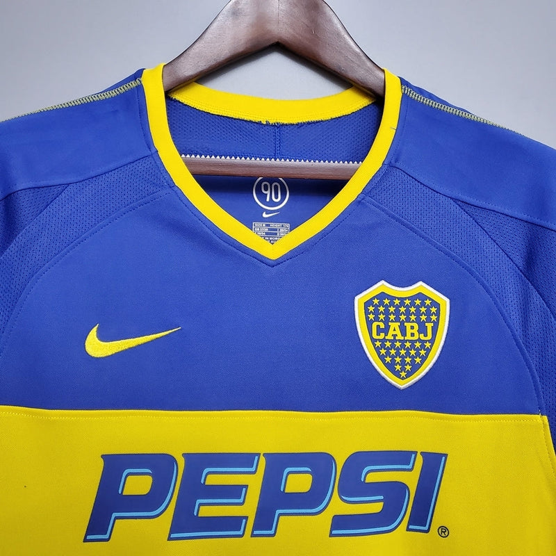 Boca Juniors Retro 03/04 Blue and Yellow Jersey
