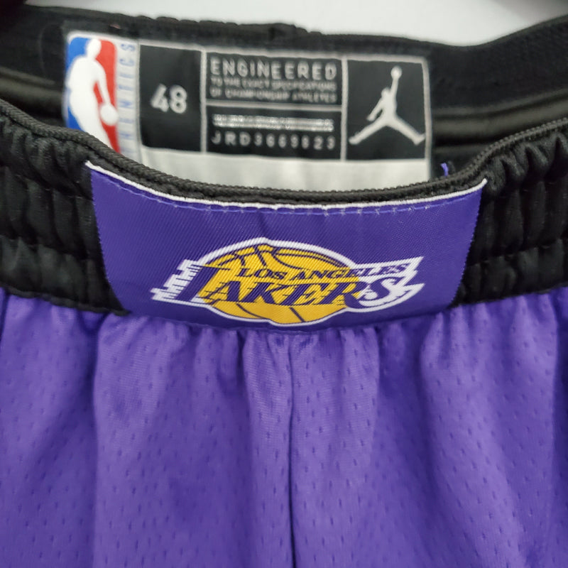 Short NBA Los Angeles Lakers violet noir côté