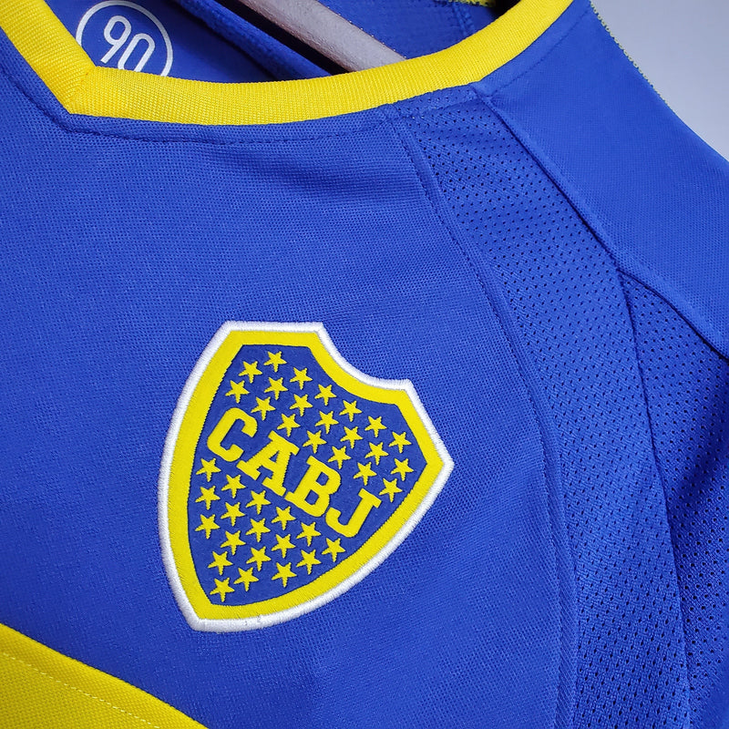 Boca Juniors 03/04 Long Sleeve Jersey - Blue and Yellow