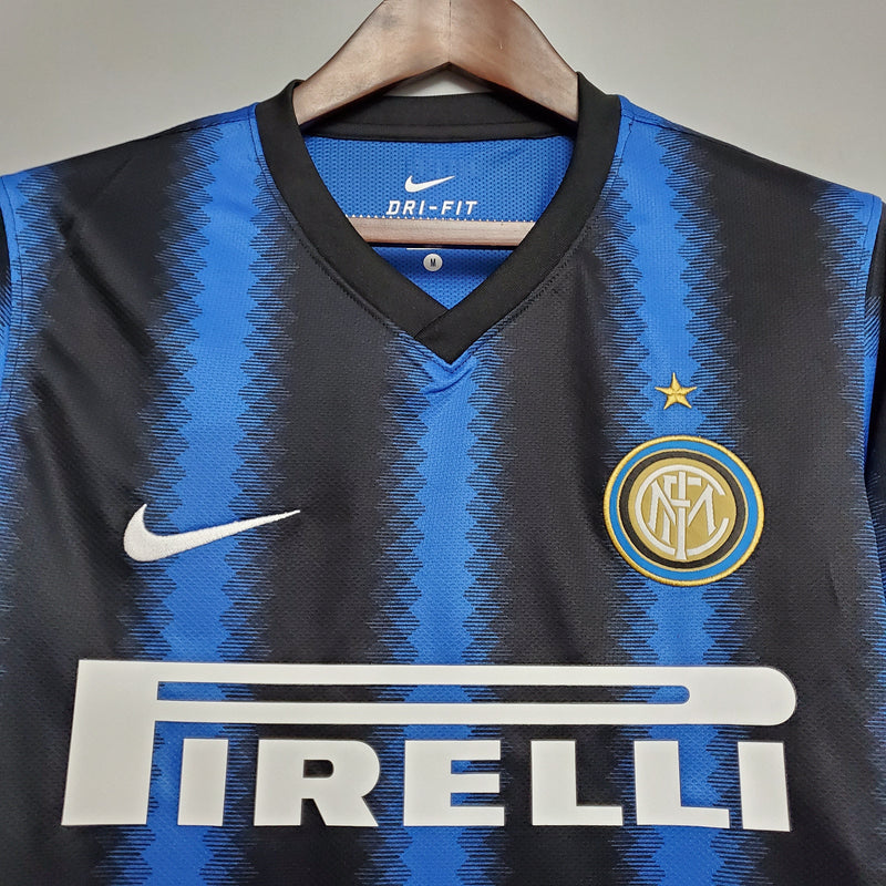 Maillot à manches longues Inter Milan I 10/11 - Bleu et Noir