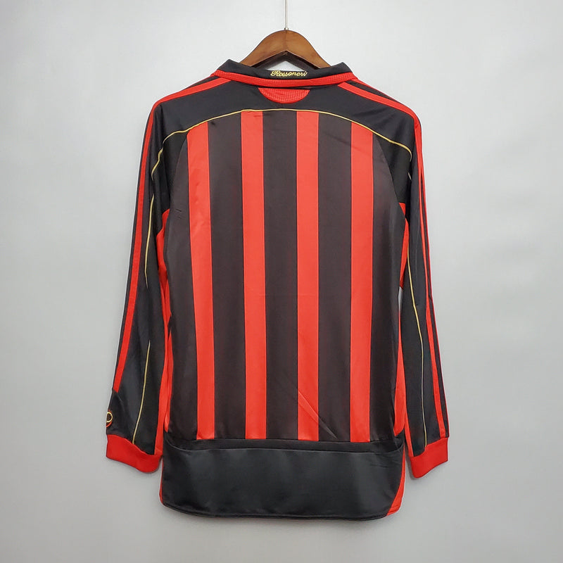 AC Milan 06/07 Long Sleeve Shirt - Black and Red
