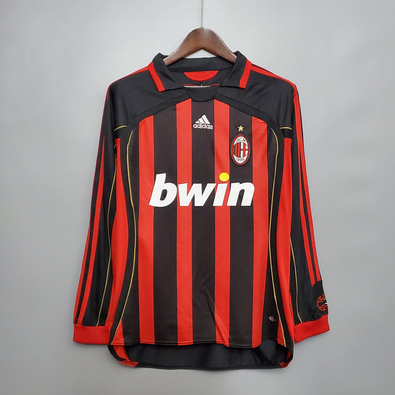 AC Milan 06/07 Long Sleeve Shirt - Black and Red