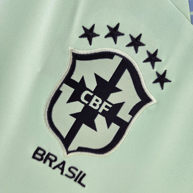 Maillot d'avant-match de l'équipe nationale du Brésil 2022 - Vert clair