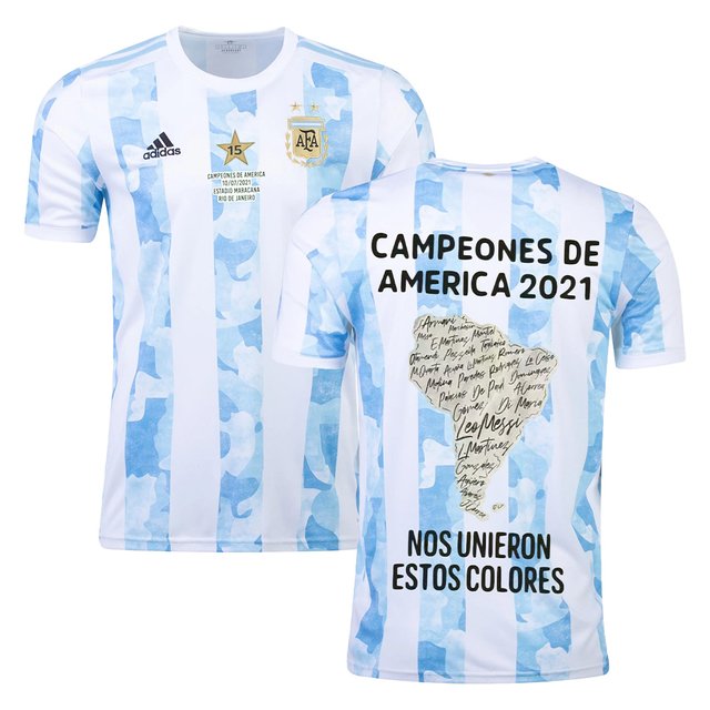 Camisola Seleção Argentina [Edição Campeões da América] 21/22 - Azul e Branca