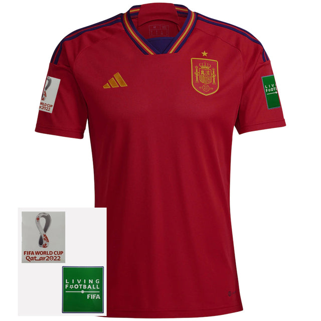 Spain Home 2022 National Team Jersey [With Patch] - Red