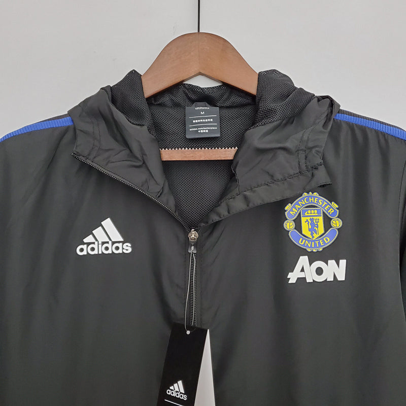 Manchester United 21/22 Windbreaker - Black and Blue