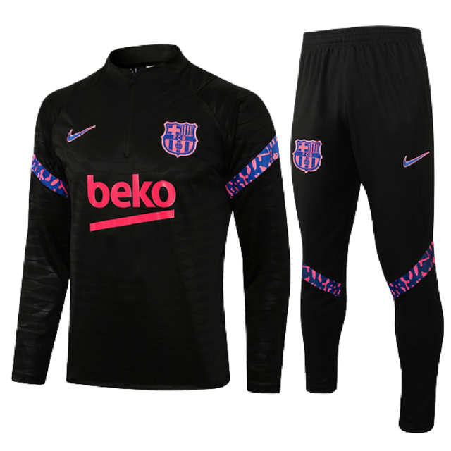 Barcelona 21/22 Black and Purple Tracksuit With Zipper