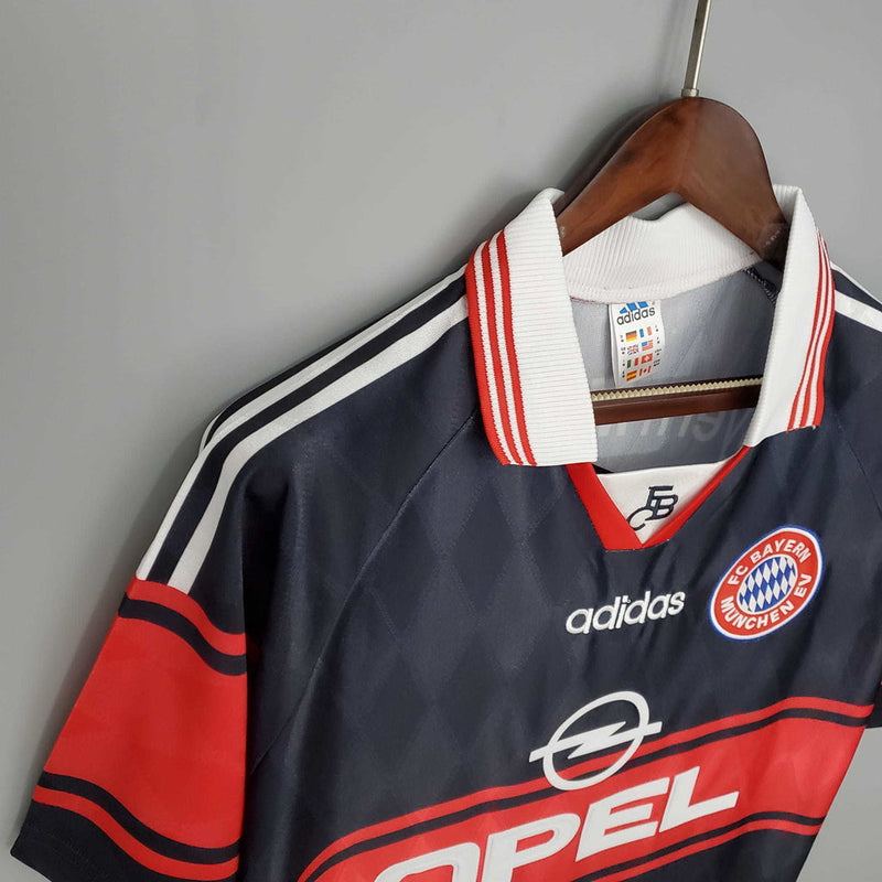 Camisola Bayern Retrô 1997/1999 - Preta e Vermelha