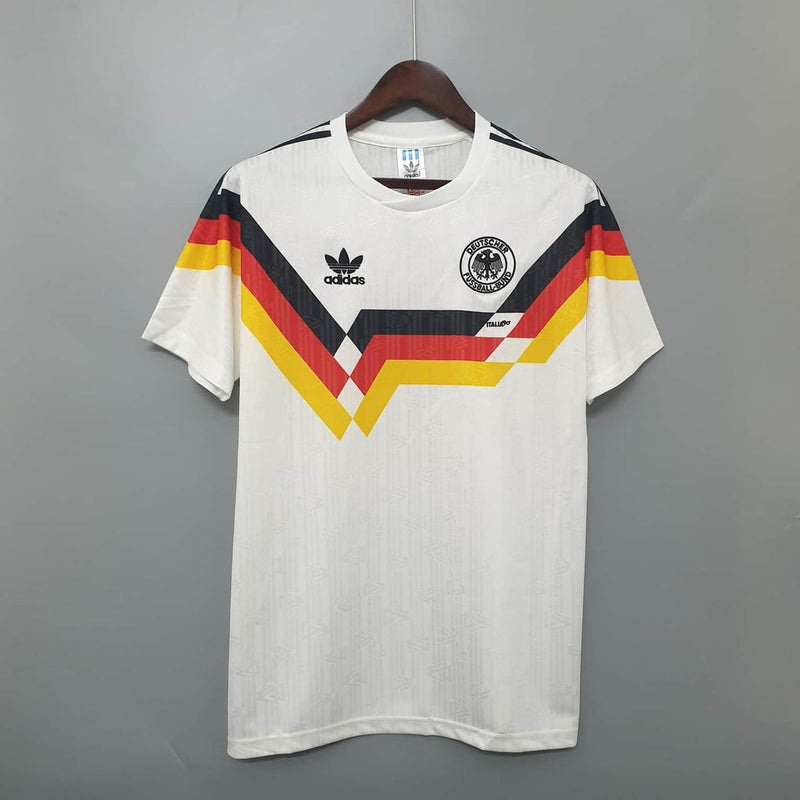 Maillot rétro de l'équipe nationale d'Allemagne 1990 - Blanc