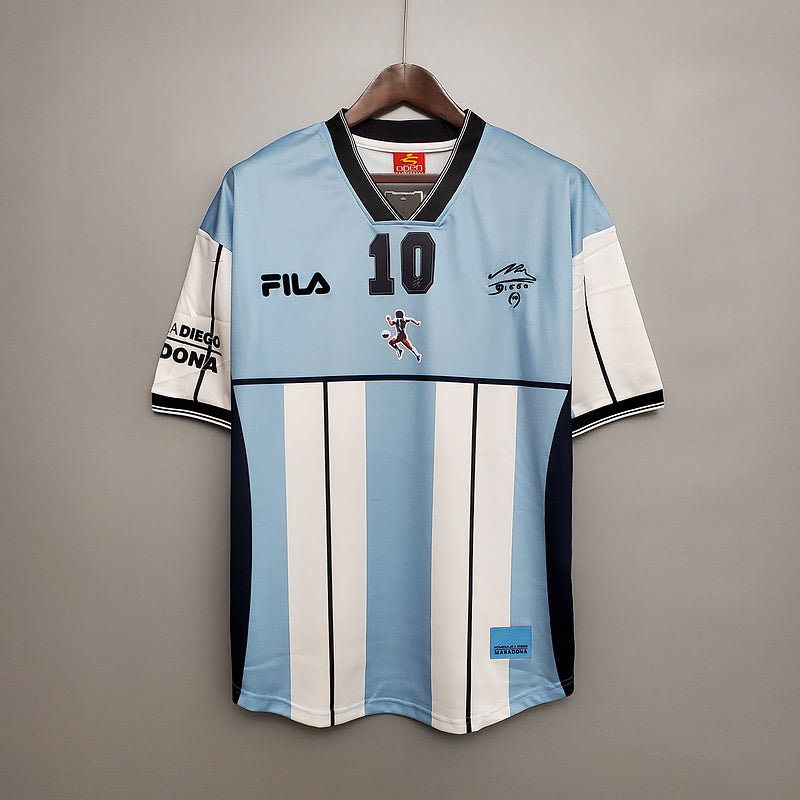 Camisola Seleção Argentina Retrô 2001 Azul e Branca- Fila