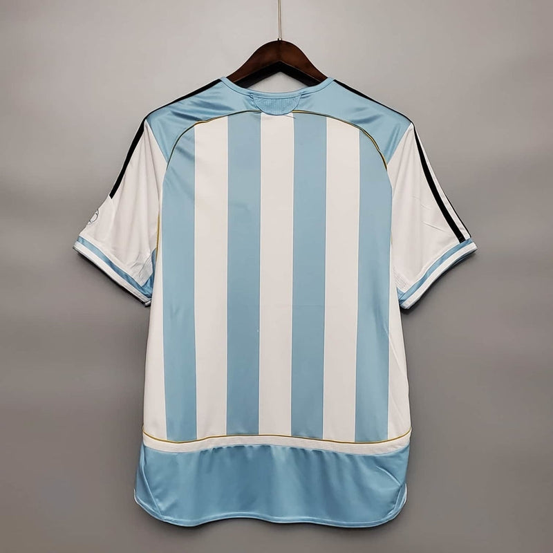 Maillot de l'équipe nationale argentine rétro 2006 bleu et blanc-