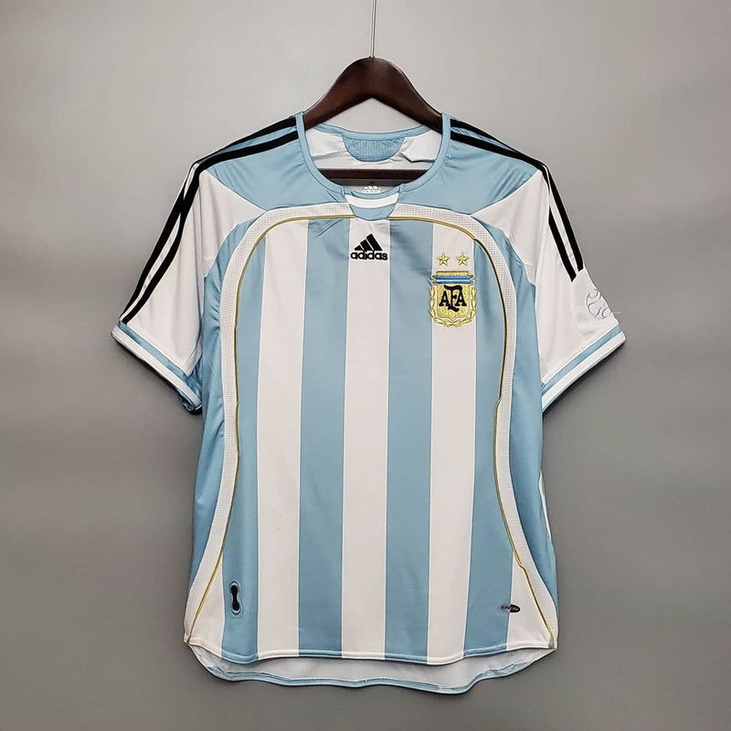 Camisola Seleção Argentina Retrô 2006 Azul e Branca-