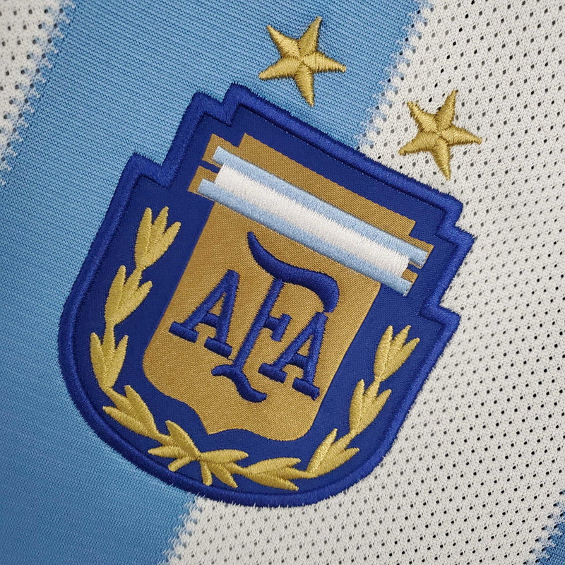 Argentina Retro 2010 Blue and White Jersey -