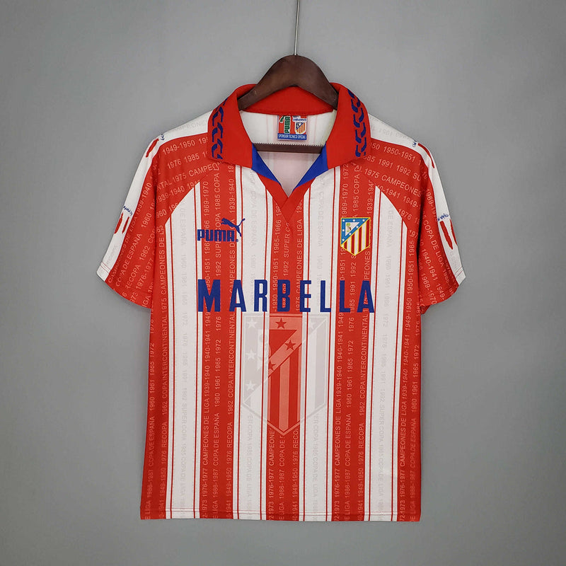 Camisola Atlético de Madrid Retrô 1995/1996 - Branca e Vermelha