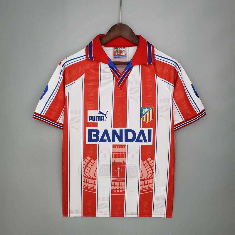 Atlético de Madrid Retro 1996/1997 White and Red Jersey -