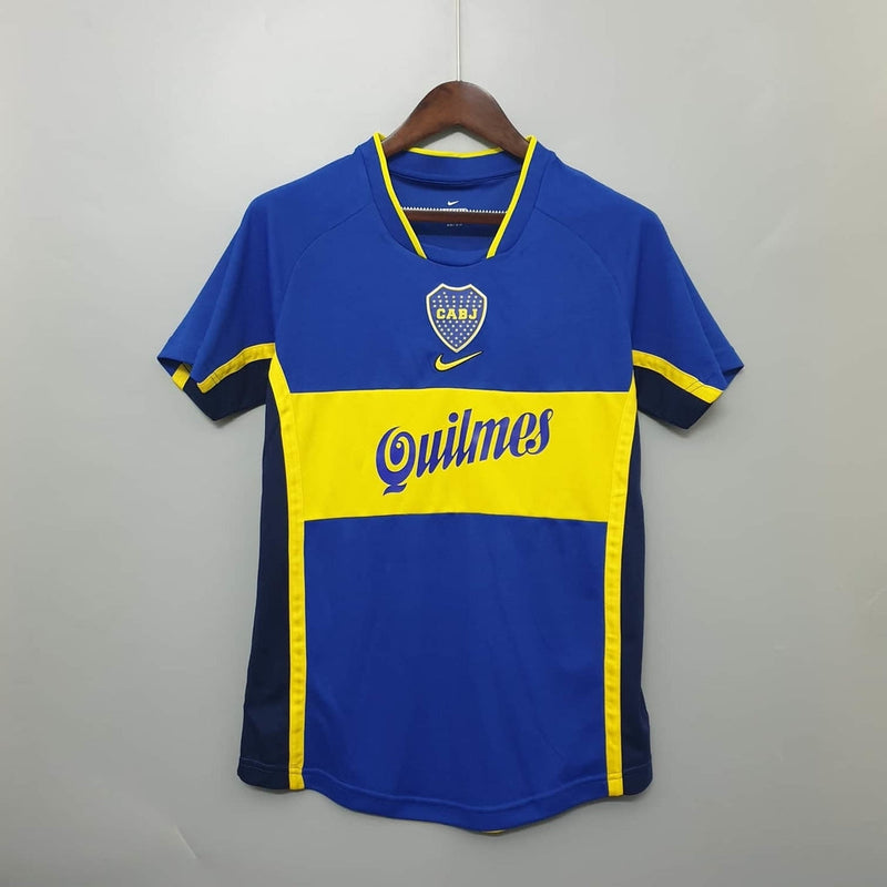 Camisola Boca Juniors Retrô 2001 Azul e Amarela -