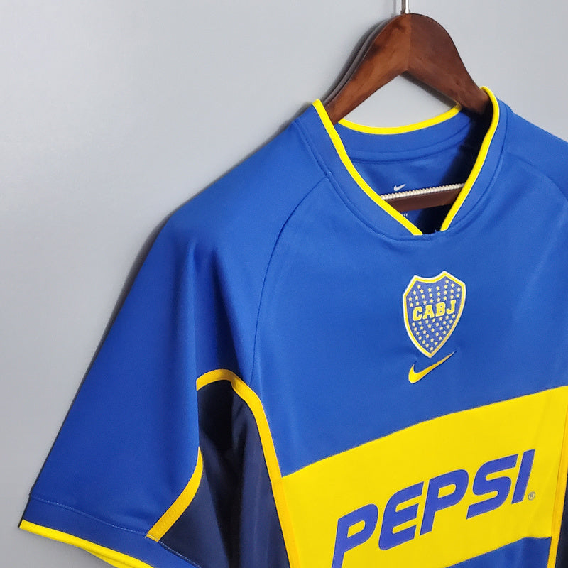 Maillot Boca Juniors Retro 2002 bleu et jaune -