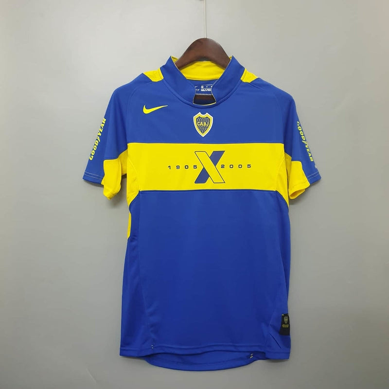 Maillot Boca Juniors Retro 2005 bleu et jaune -