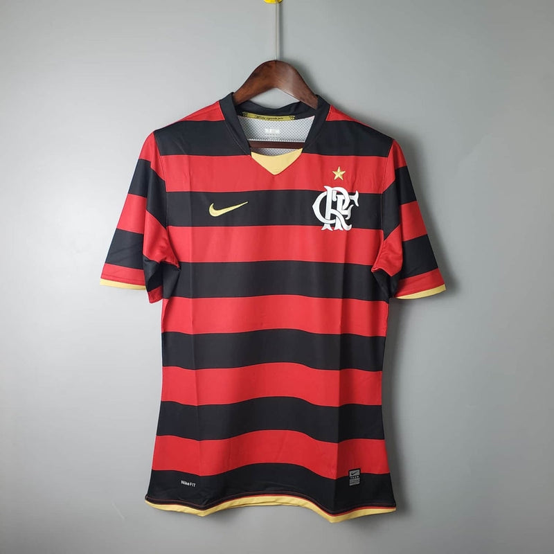 Camisola Flamengo Retrô 2009 Vermelha e Preta -