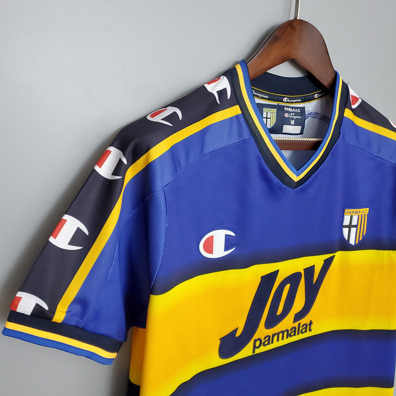 Camisola Parma Retrô 2001/2002 Azul e Amarela - Champion