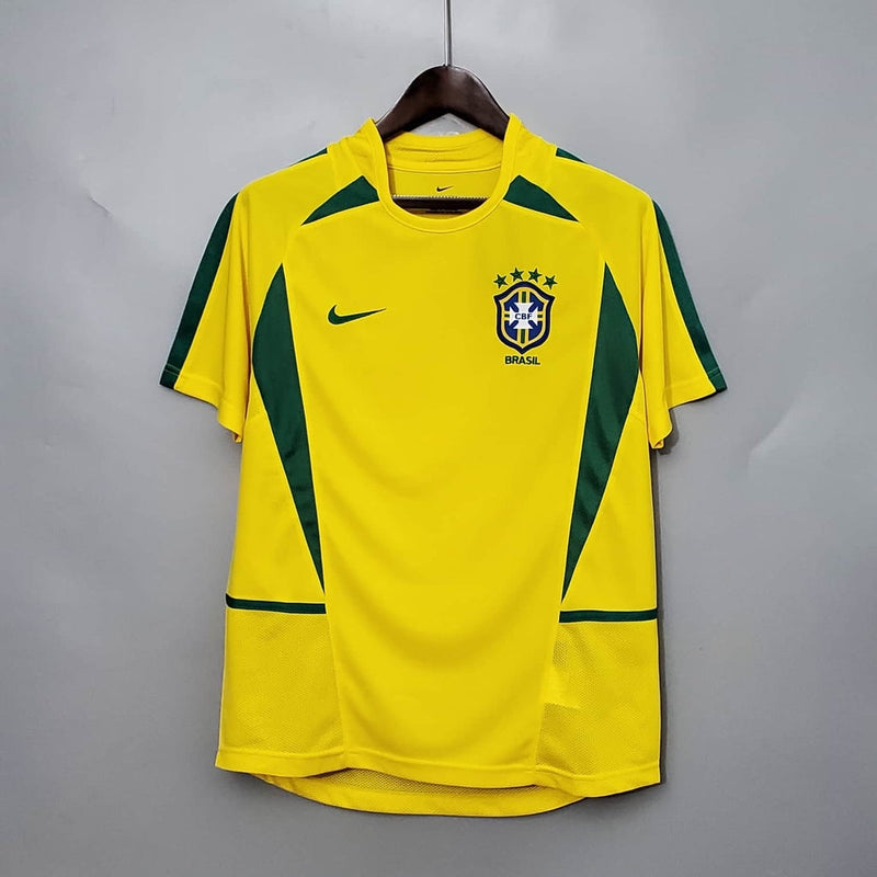 Maillot jaune rétro 2002 de l'équipe nationale brésilienne -