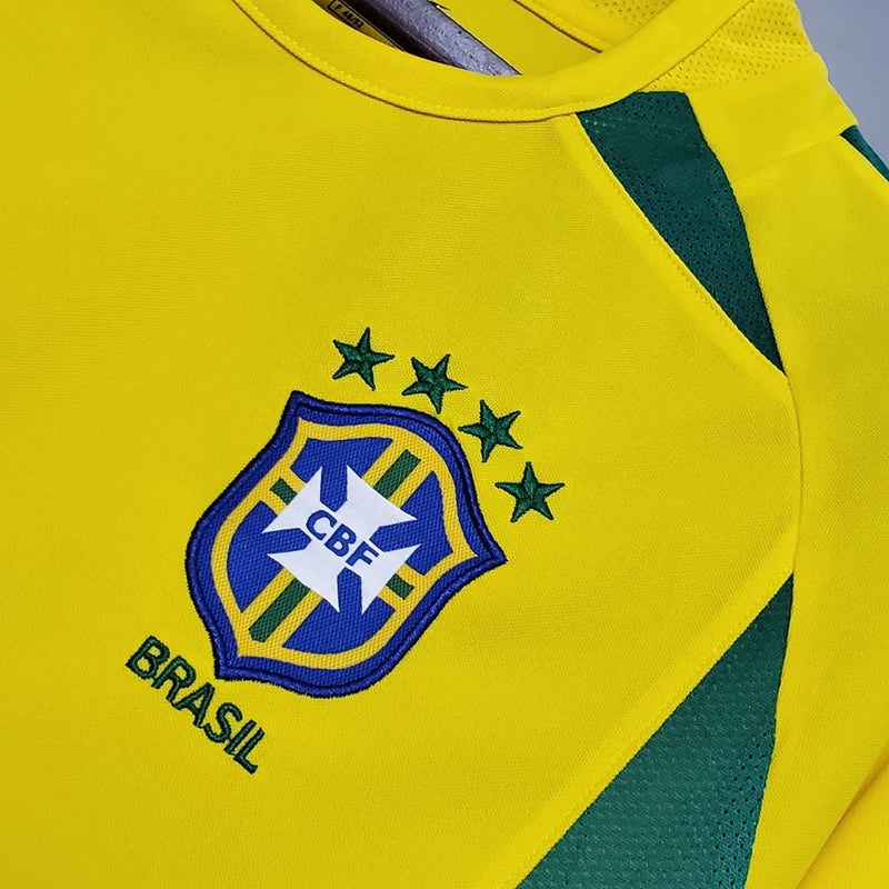 Camisola Seleção Brasileira Retrô 2002 Amarela -