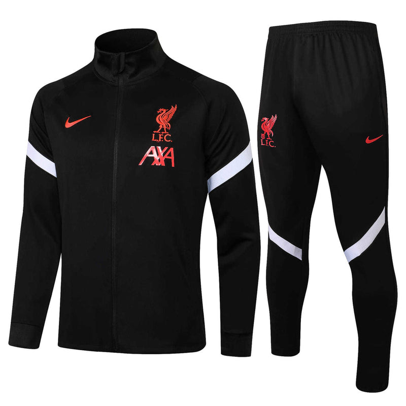 Liverpool 21/22 Tracksuit Black and Red With Zip