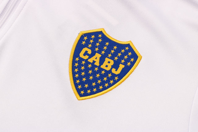 Survêtement Boca Juniors 21/22 Blanc Avec Fermeture Éclair